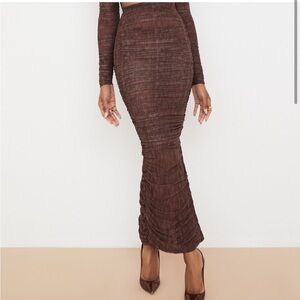 House of CB Laverne Maxi Body Con skirt Ruched M